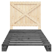 Estrutura de cama em madeira de pinho cinza com cabeceira 100x200cm V9937 Vetonek