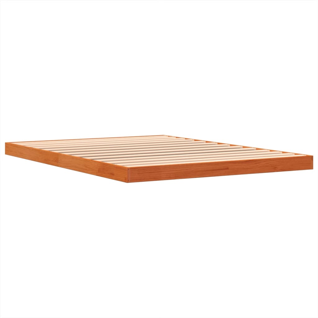 Estructura de cama sin colchón madera maciza marrón 135x190 cm v0360 - Vetonek