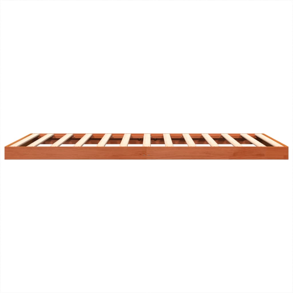 Estructura de cama sin colchón madera maciza marrón 135x190 cm v0360 - Vetonek
