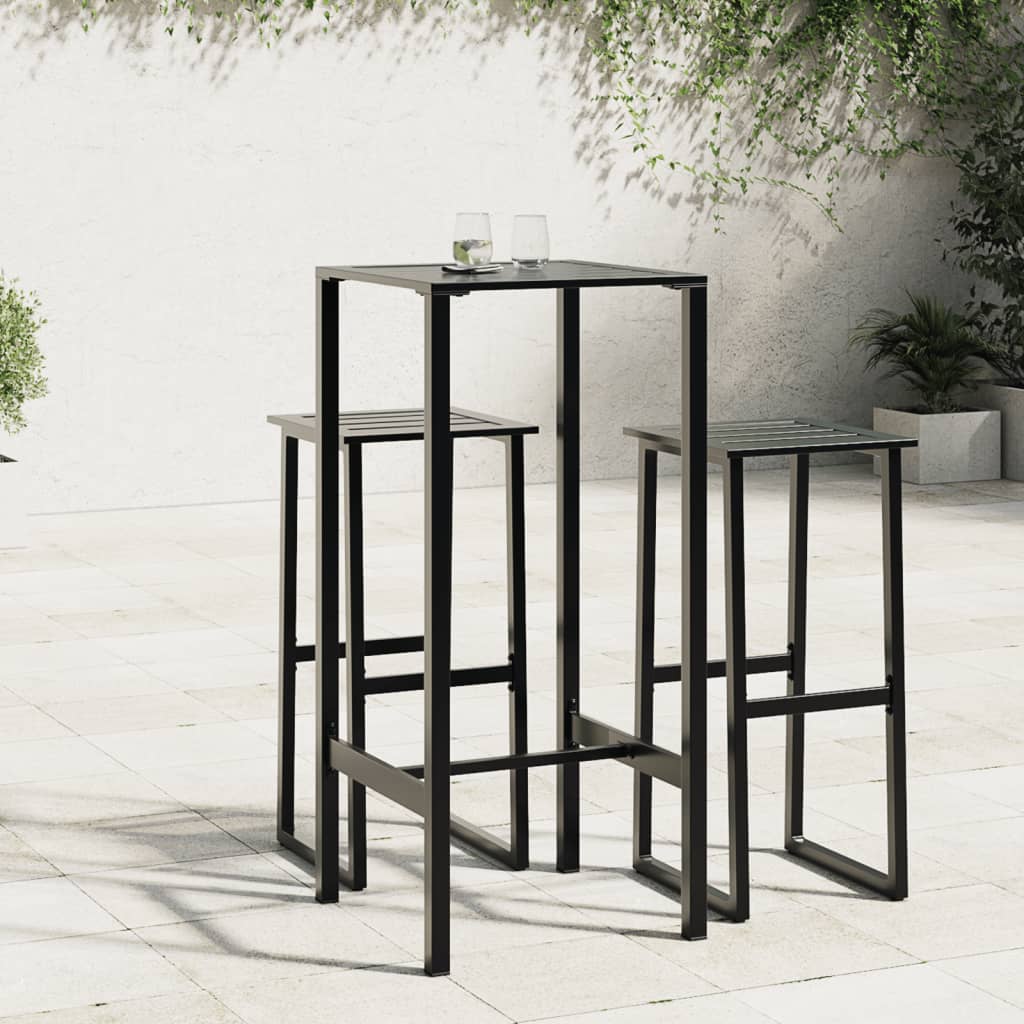 Table haut de table en acier poudre noire 50x50x110 cm