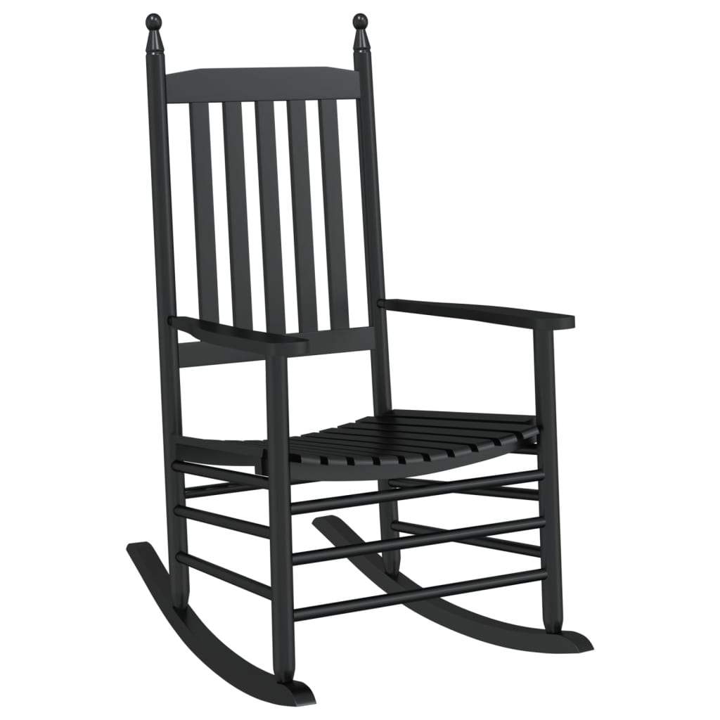 Mecedoras con asiento curvo 2 uds madera álamo maciza negro