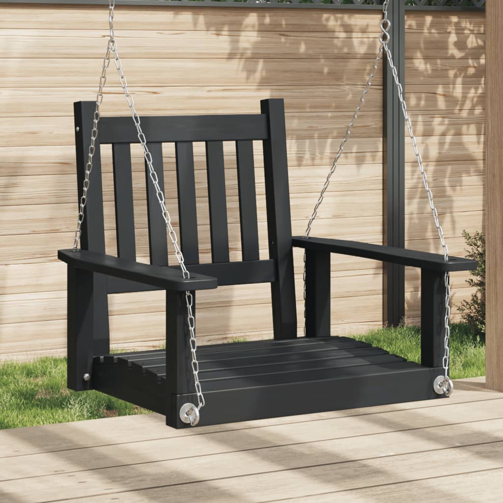 Vetonek Silla columpio jardín con cadenas de metal madera abeto negro