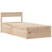 Estructura de cama sin colchón madera maciza de pino 90x200 cm v7307 - Vetonek