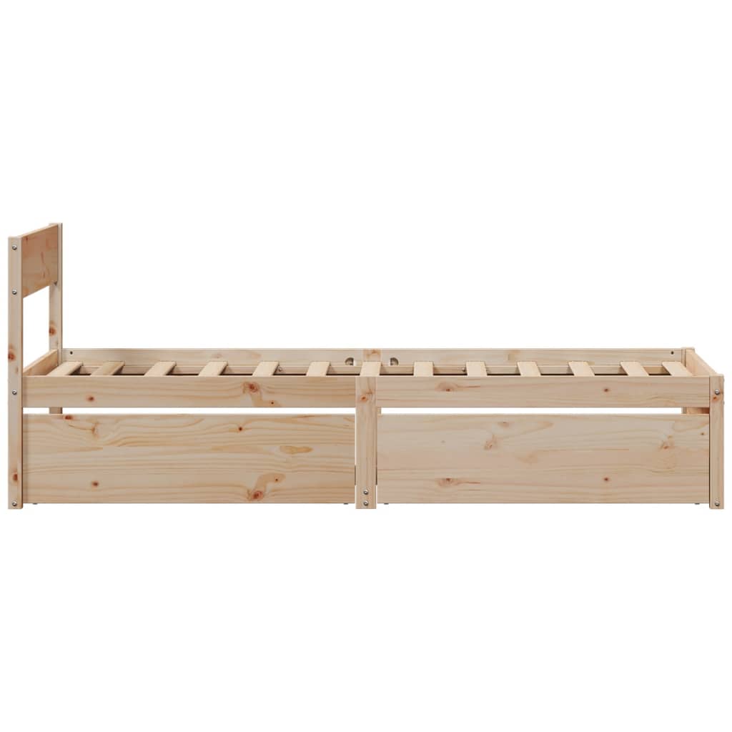 Estructura de cama sin colchón madera maciza de pino 90x200 cm v7307 - Vetonek