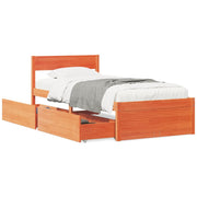 Vetonek Estructura de cama sin colchón madera maciza marrón 90x190 cm