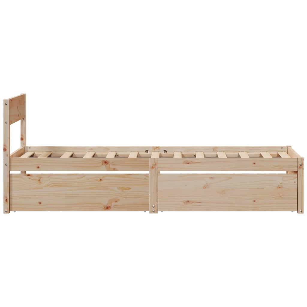 Estructura de cama sin colchón madera maciza pino 75x190 cm - Vetonek