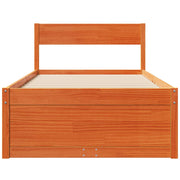Estructura de cama sin colchón madera maciza marrón 75x190 cm v7475 - Vetonek