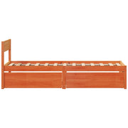 Estructura de cama sin colchón madera maciza marrón 75x190 cm v7475 - Vetonek