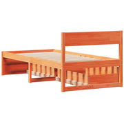 Estructura de cama sin colchón madera maciza marrón 75x190 cm v7475 - Vetonek