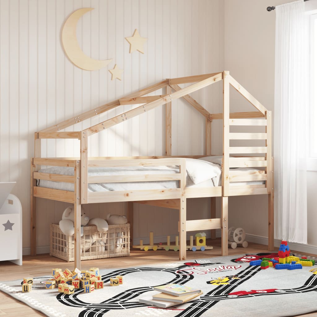 Vetonek Techo de cama infantil madera maciza pino 198x87x113 cm