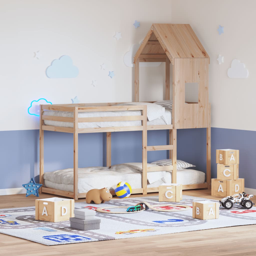 Vetonek Techo de cama infantil madera maciza pino 60x89x134,5 cm