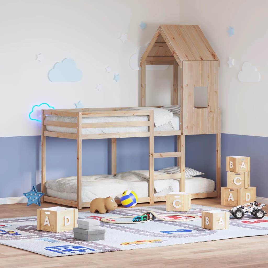 Telhado de cama infantil Maciza Wood 60x99x139.5 cm