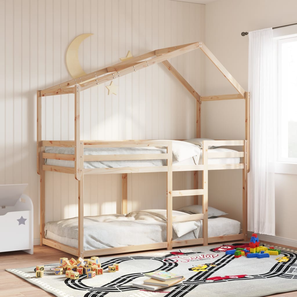 Vetonek Techo de cama infantil madera maciza pino 213x85,5x144,5 cm