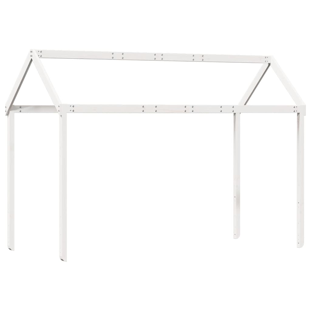 Techo de cama infantil madera maciza blanco 217x95,5x159 cm