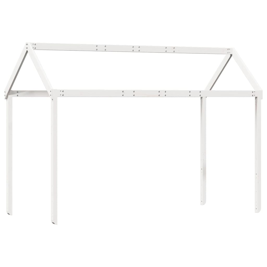 Techo de cama infantil madera maciza blanco 217x85,5x154 cm