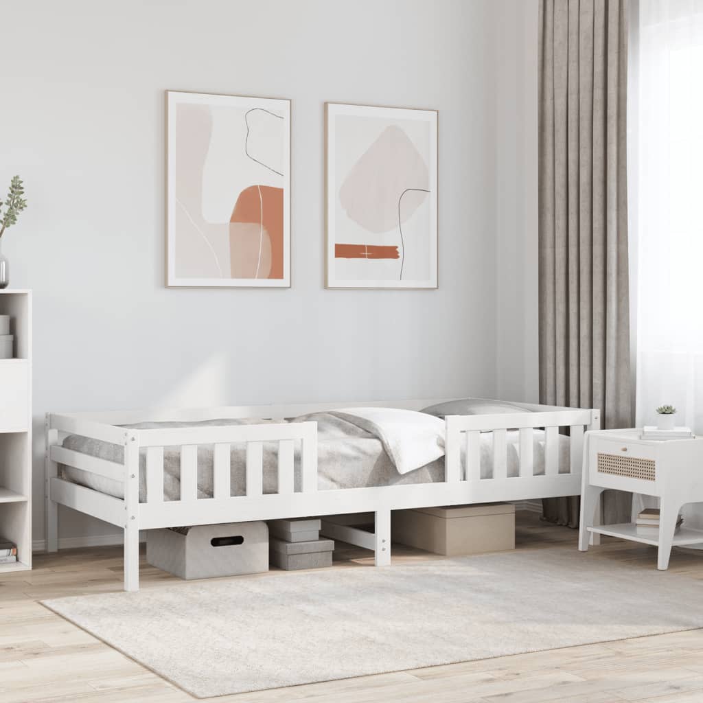 Vetonek Estructura de cama sin colchón madera de pino blanca 90x200 cm