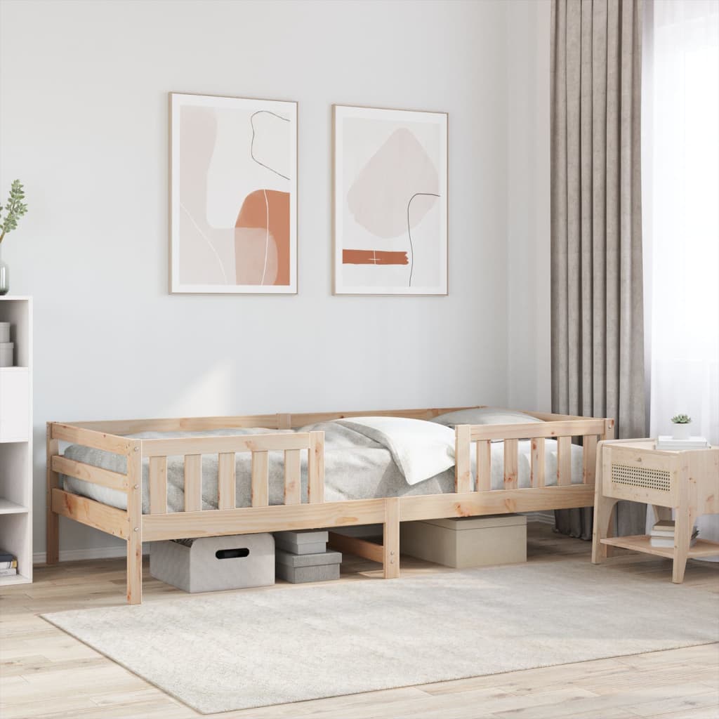 Vetonek Estructura de cama sin colchón madera maciza de pino 80x200 cm