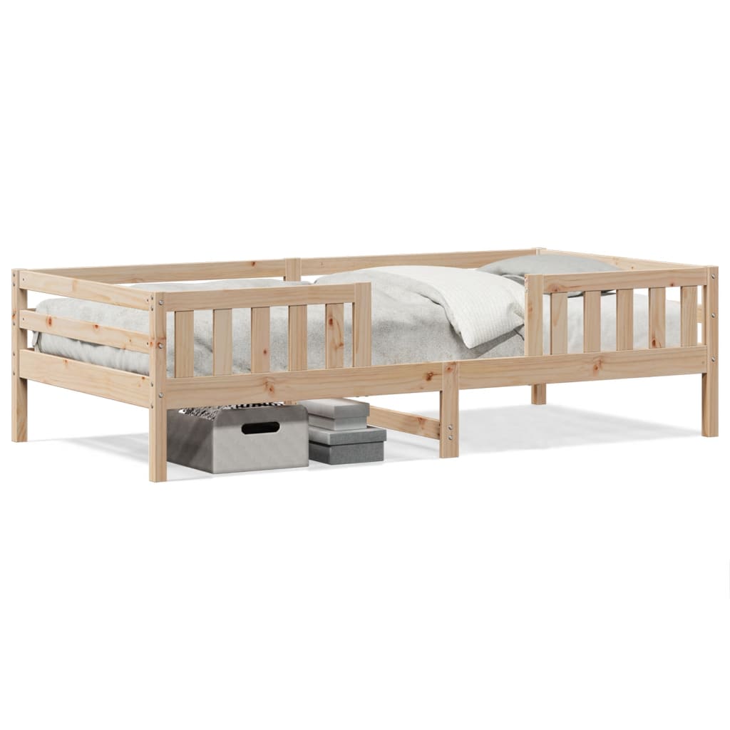 Vetonek Estructura de cama sin colchón madera maciza de pino 90x190 cm