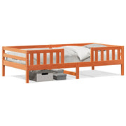 Vetonek Estructura de cama sin colchón madera maciza marrón 90x190 cm