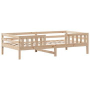 Estructura de cama sin colchón madera maciza pino 75x190 cm v8687 - Vetonek