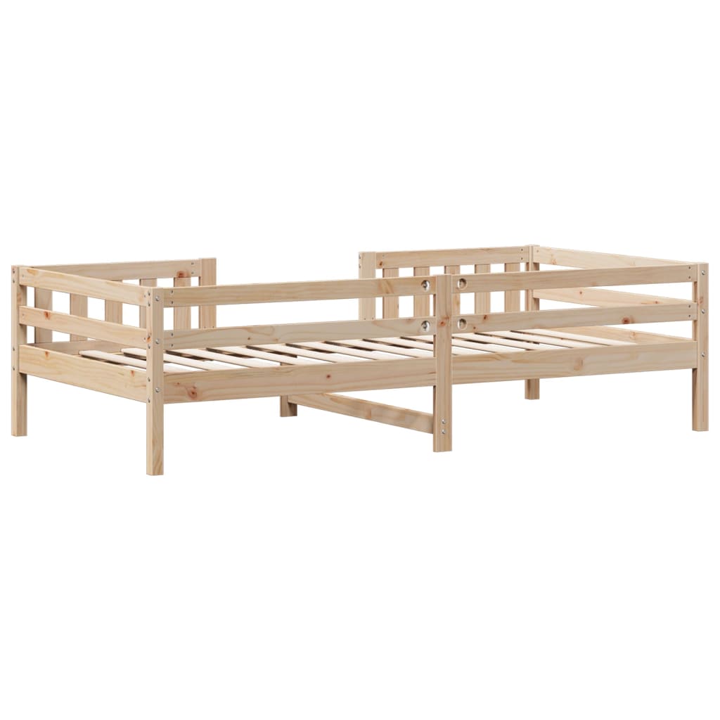 Estructura de cama sin colchón madera maciza pino 75x190 cm v8687 - Vetonek