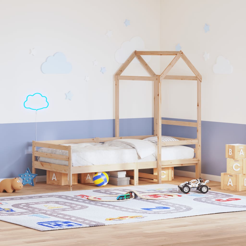 Vetonek Techo de cama infantil madera maciza pino 118x70x176,5 cm