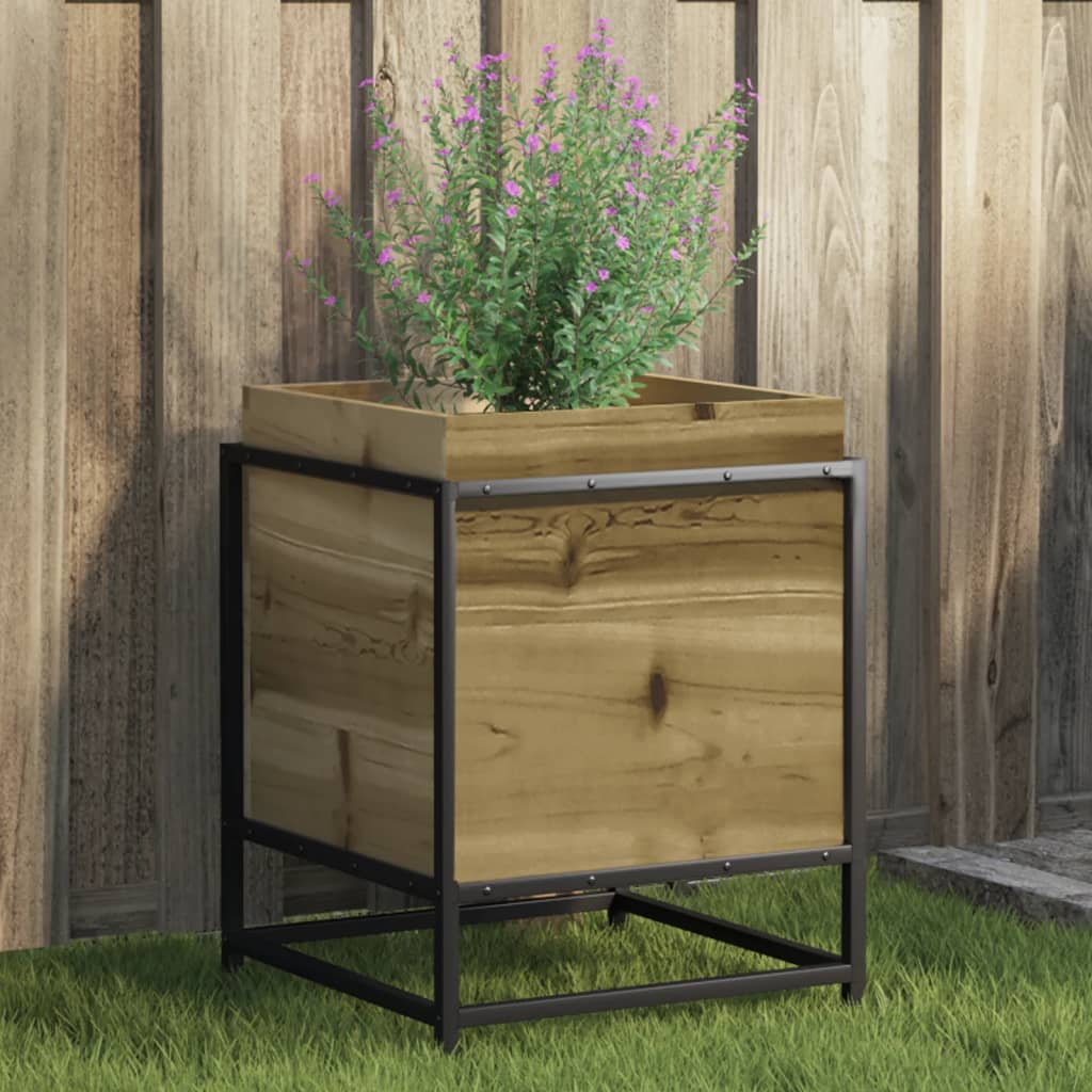 Jardinière en bois de pin imprégné 40x40x50 cm v9080 Vetonek