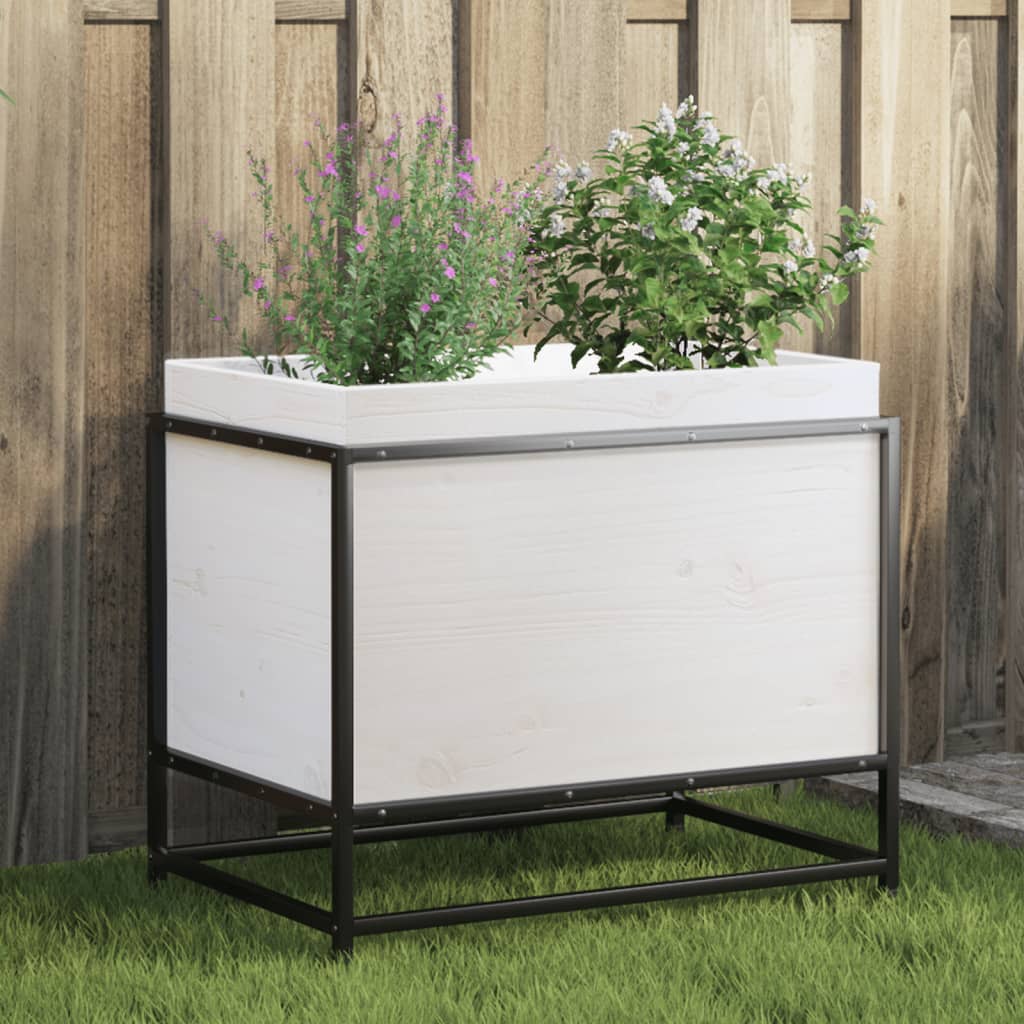 Jardinière en pin blanc massif 60x40x50 cm v9103 Vetonek