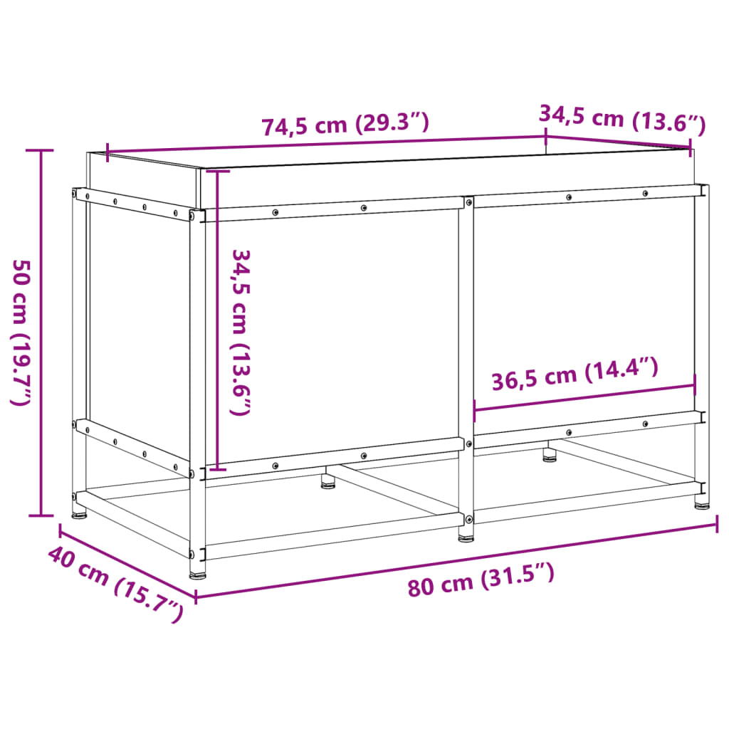 Jardinera de madera de pino impregnada 80x40x50 cm vidaXL