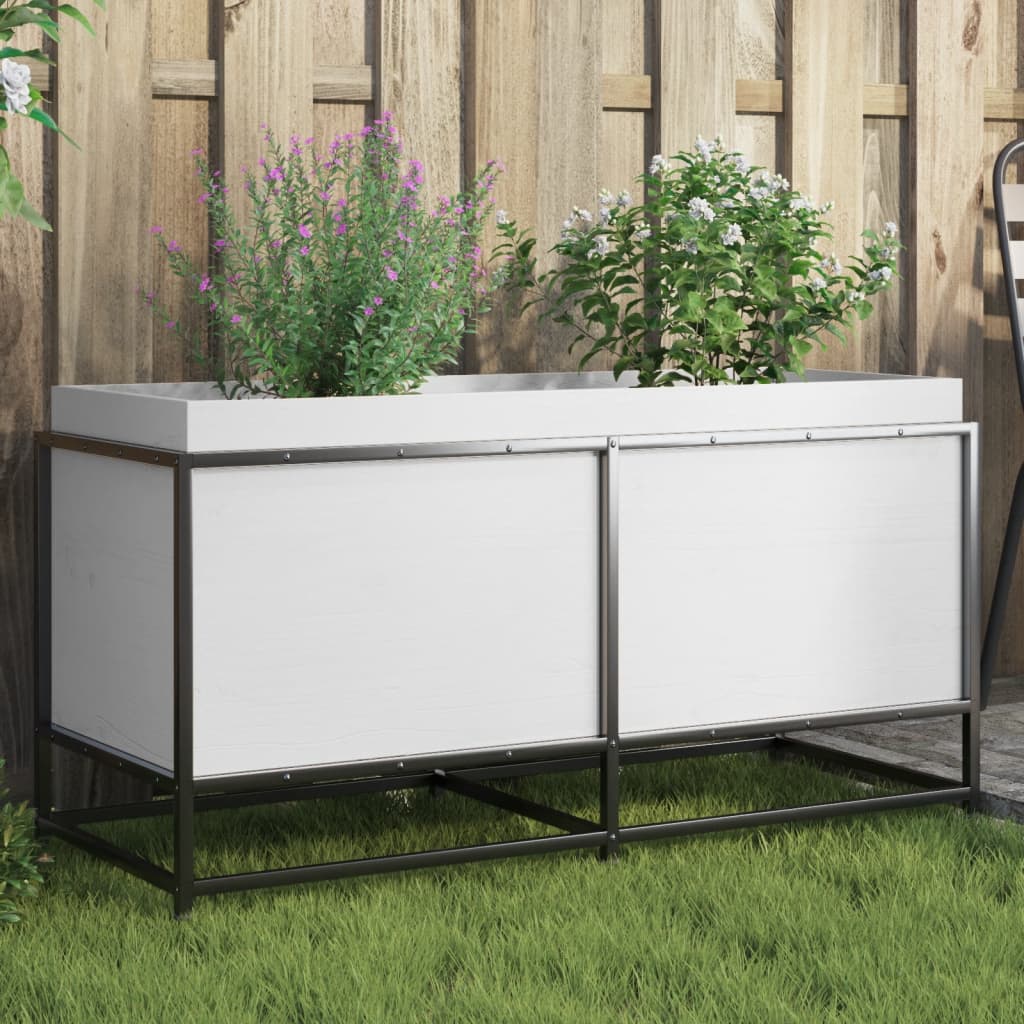 Jardinière en pin blanc massif 100x40x50 cm v9202 Vetonek