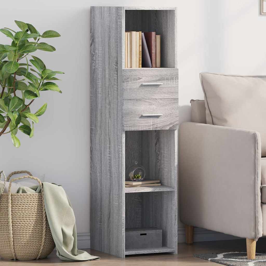 Vetonek Aparador alto madera de ingeniería gris Sonoma 30x42,5x124 cm