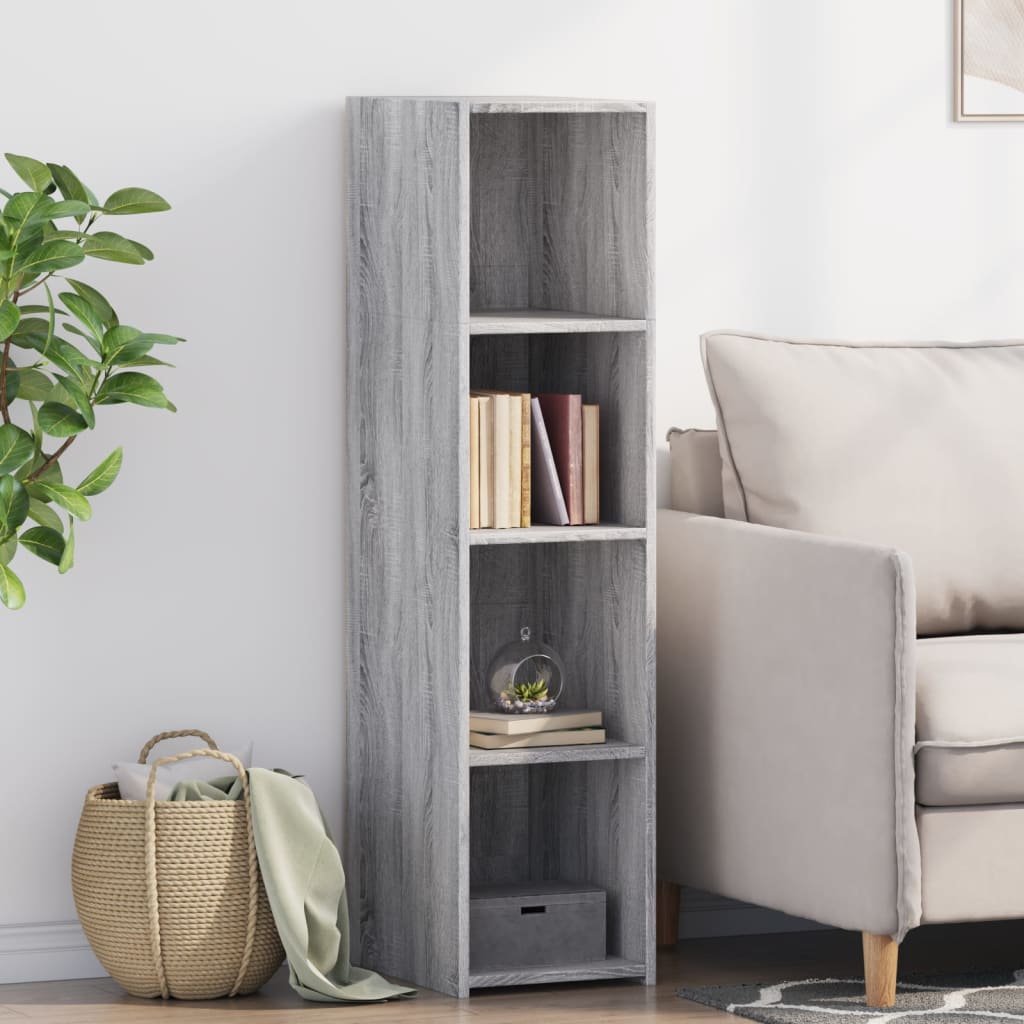 Vetonek Aparador alto madera de ingeniería gris Sonoma 30x41x124 cm