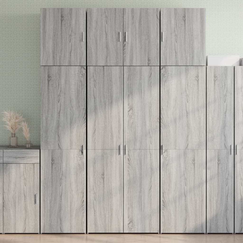 Aparador alto madera de ingeniería gris Sonoma 80x42,5x249 cm