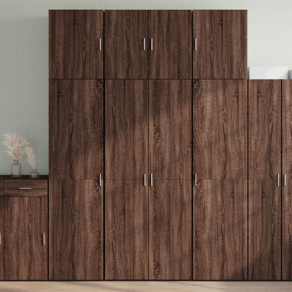 Aparador alto madera de ingeniería marrón roble 80x42,5x249 cm