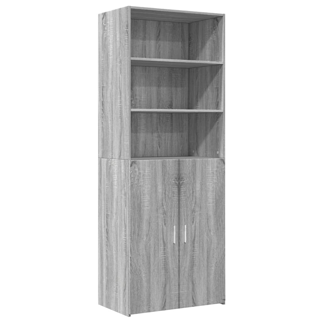 Aparador alto madera de ingeniería gris Sonoma 70x42,5x185 cm