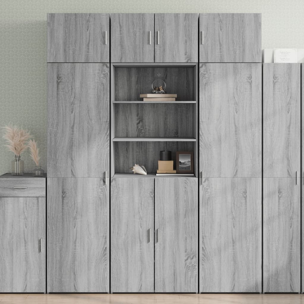 Aparador alto madera de ingeniería gris Sonoma 70x42,5x185 cm