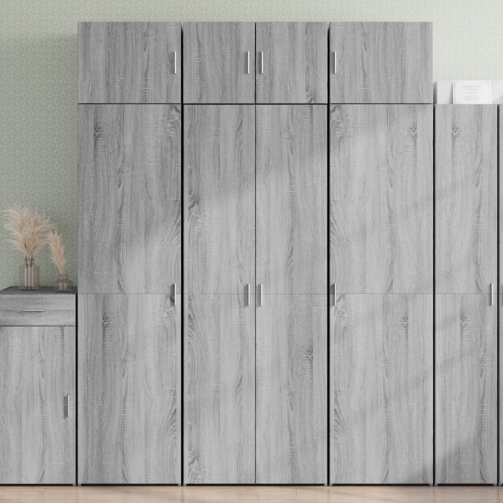 Aparador alto madera de ingeniería gris Sonoma 70x42,5x185 cm