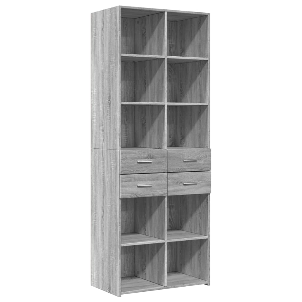 Aparador alto madera de ingeniería gris Sonoma 70x42,5x185 cm