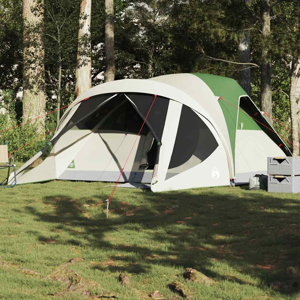 Tienda de campaña familiar túnel 6 personas impermeable verde