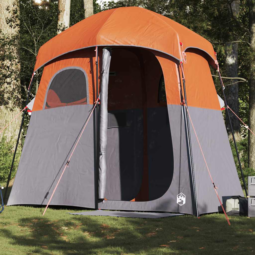 Vetonek Tienda de ducha para 2 personas impermeable gris-naranja