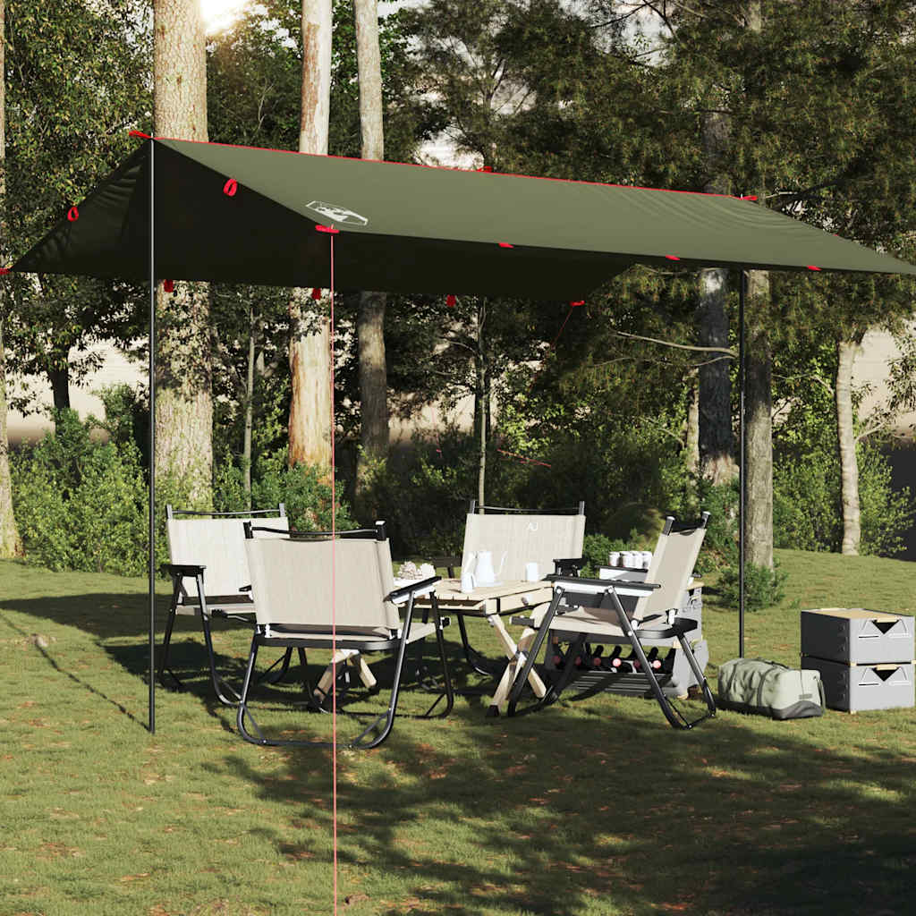 Vetonek Lona de camping impermeable verde oliva 406x306 cm