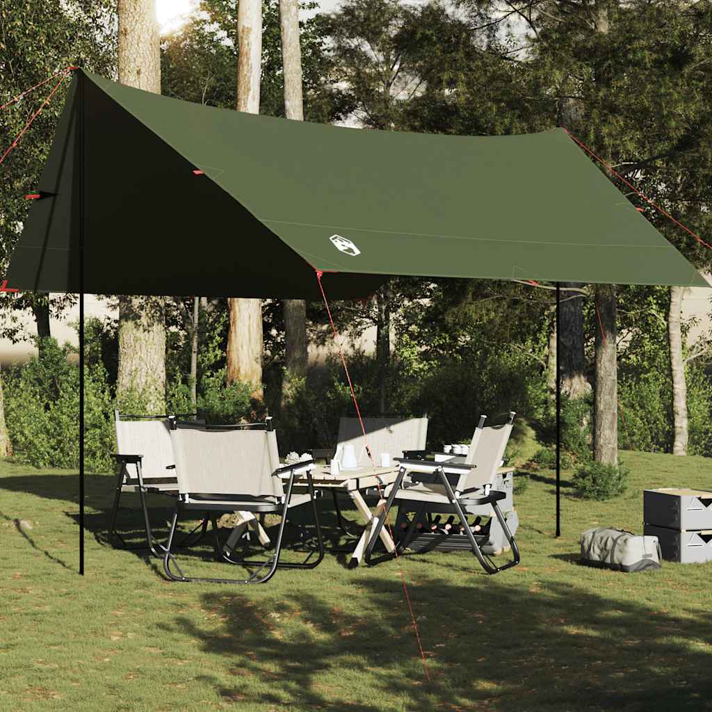 Vetonek Lona de camping impermeable verde oliva 438x376x212 cm