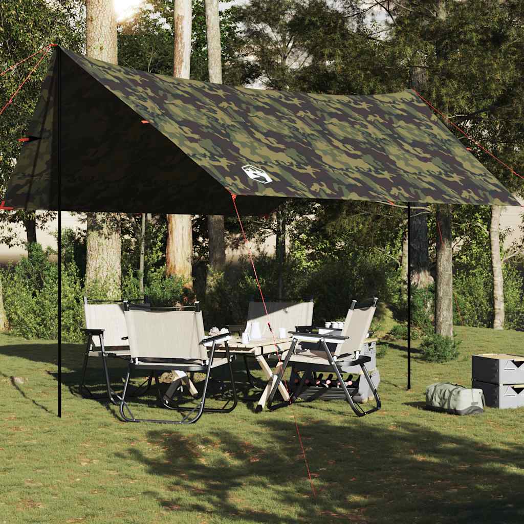 Vetonek Lona de camping impermeable camuflaje 462x306x211 cm