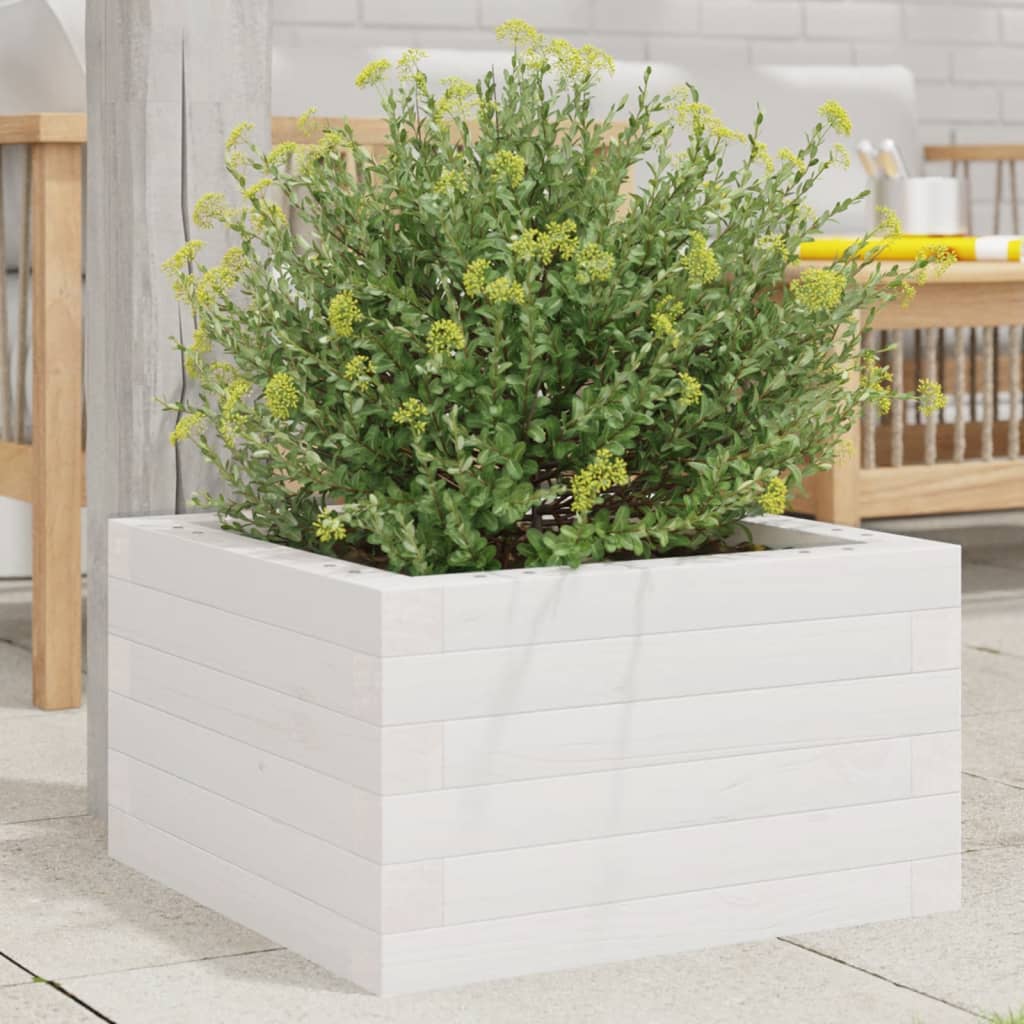 Jardinière en pin blanc massif 40x40x23 cm v9027 Vetonek