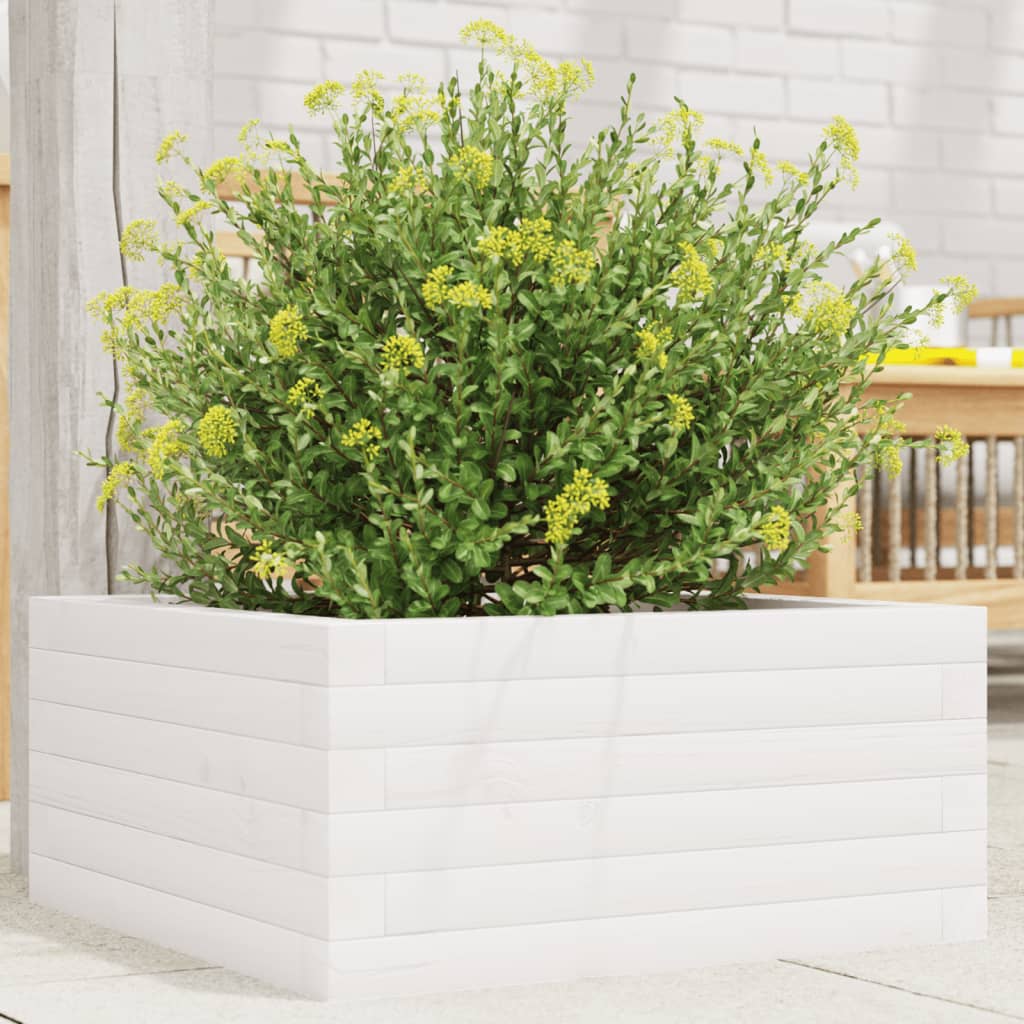 Vetonek Jardinera de madera maciza de pino blanco 50x50x23 cm