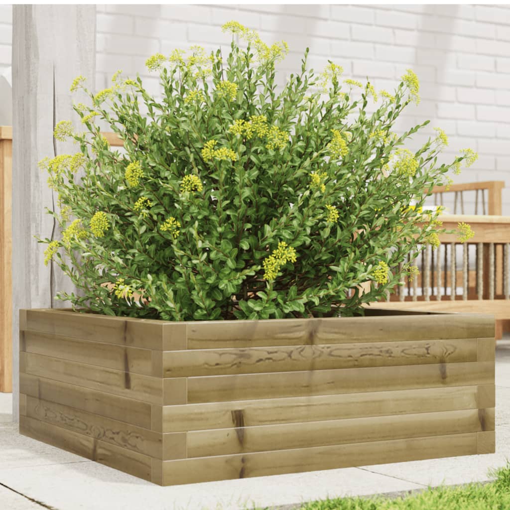 Jardinière en bois de pin imprégné 60x60x23 cm v9157 Vetonek