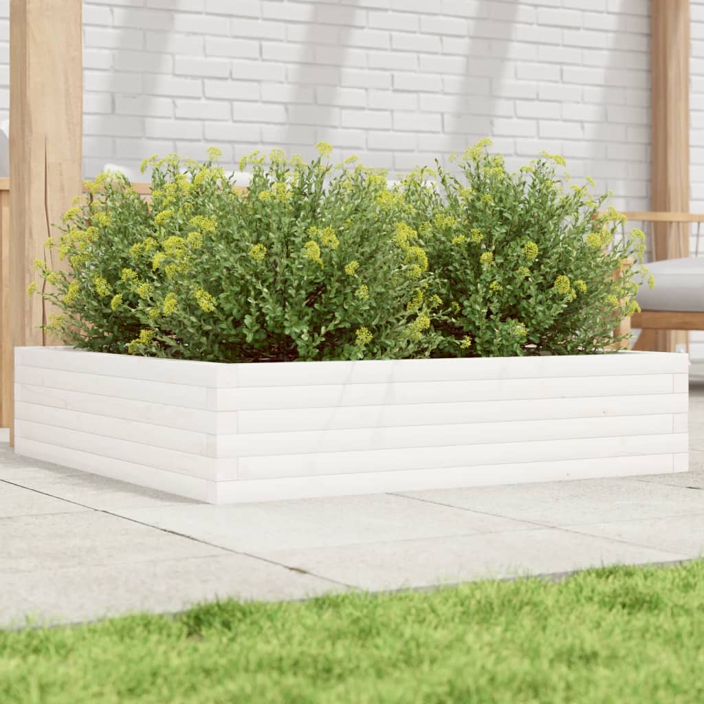 Vetonek Jardinera madera maciza de pino blanco 100x100x23 cm