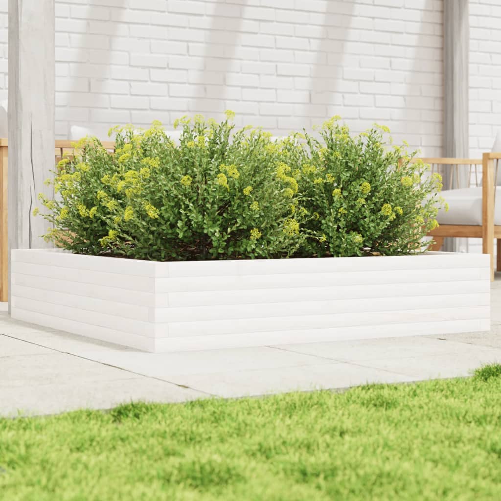 Jardinière en pin blanc massif 110x110x23 cm v9379 Vetonek
