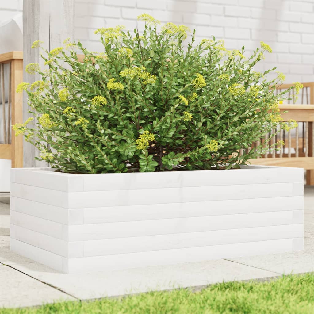 Jardinière en pin blanc massif 70x40x23 cm v9423 Vetonek