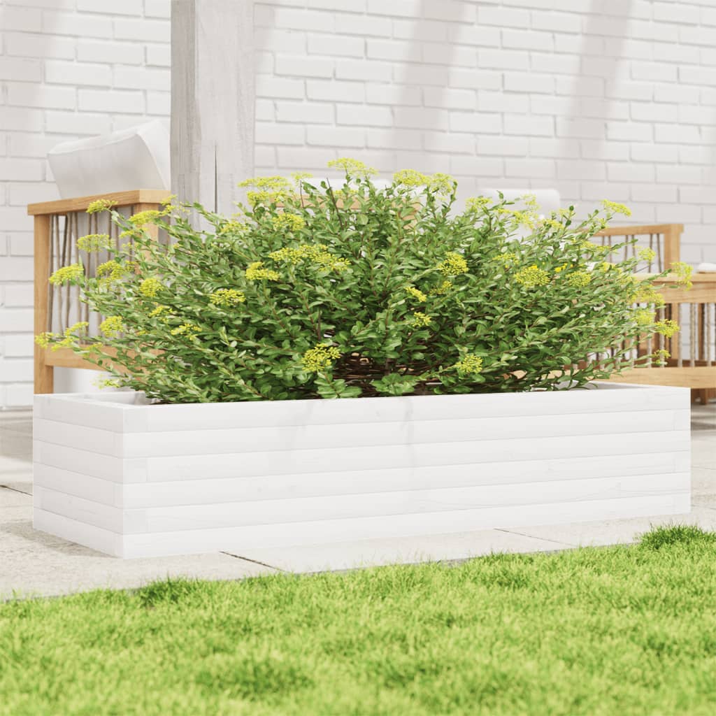 Jardinière en pin blanc massif 110x40x23 cm v9522 Vetonek